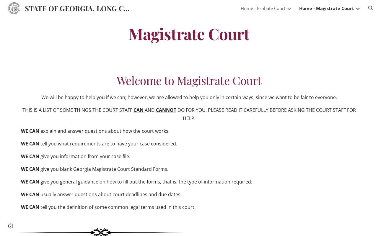 Long County Magistrate Court process and sensitive-information guidance